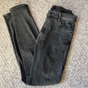 MOTHER black gray washed skinny denim jeans women’s size 30 high rise 29” inseam